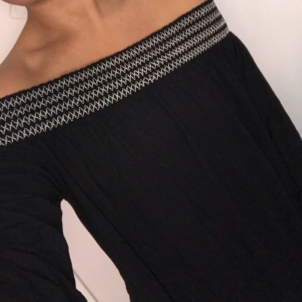 Black Off the Shoulder Tee
